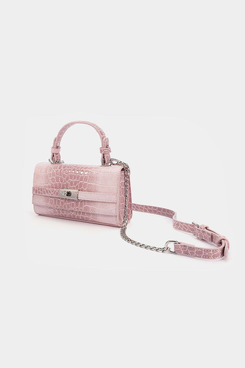 Voralis pink tote bag - metallic chain detail