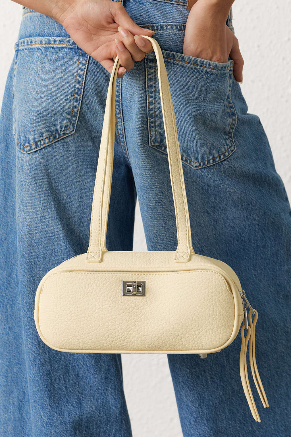 Voralis faux leather tote bag - side profile view