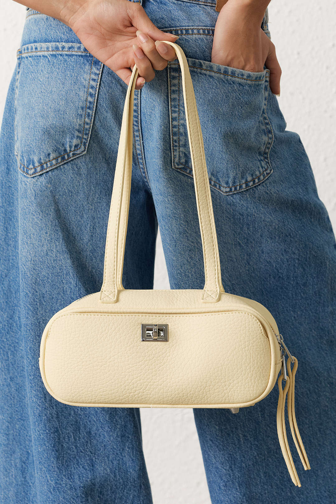 Voralis faux leather tote bag - side profile view
