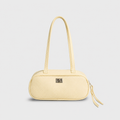 Voralis cream yellow faux leather tote bag - front view
