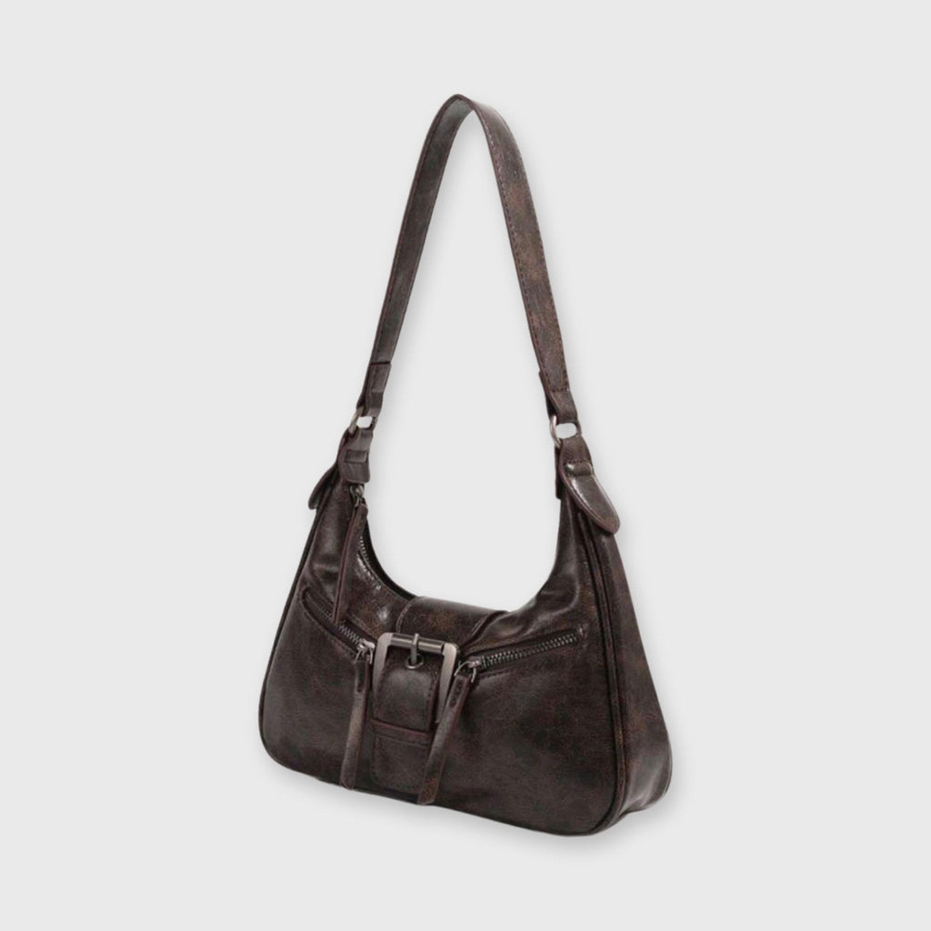 Voralis vegan leather crossbody bag - side profile view