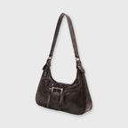 Voralis vegan leather crossbody bag - side profile view