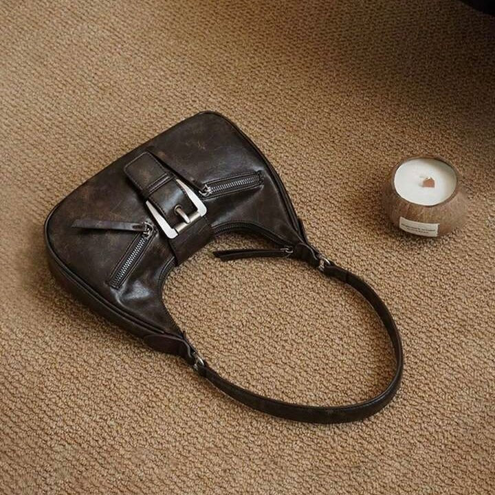 Voralis brown crossbody bag - interior pocket view